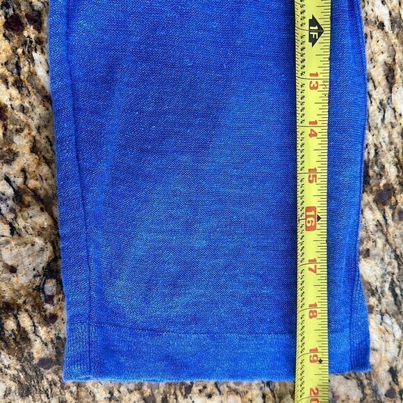 J. Jill Blue Linen Blend V-neck 3/4 Sleeves Tunic Top Size XLP - Picture 9 of 10